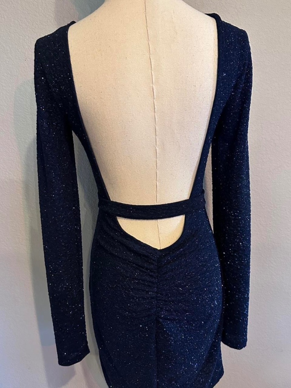 Navy Blue Sparkly Glitter Cocktail Dress 🌌